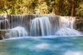 Blue stream tropical waterfall, Thailand natural landscape Royalty Free Stock Photo