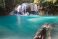 Blue stream water fall in tropical deep forest Royalty Free Stock Photo