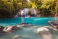Blue stream waterfall in deep rain forest of Thailand Royalty Free Stock Photo