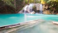 Blue stream waterfalls in deep jungle