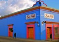 Blue Street Corner, Oaxaca, Mexico