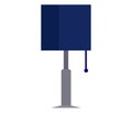 Blue street lamp simple design, modern city lighting, isolated lamp post vector illustration. Urban infrastructure