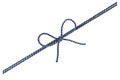 Blue string or twine tied in a bow isolated on white background Royalty Free Stock Photo