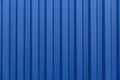 Blue Stripe steel metal sheet for cargo container line industry wall texture pattern for background Royalty Free Stock Photo