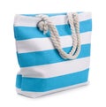 Blue striped beach bag Royalty Free Stock Photo