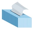 blue striped box of paper tissues