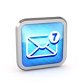 Blue striped mail icon with unread messages Royalty Free Stock Photo