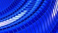 Blue striped pattern background, 3d lines design, lustrous metallic waves background