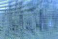 Blue striped transparent polycarbonate fabric on the construction