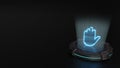 3d hologram symbol of hold icon render