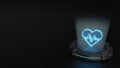 3d hologram symbol of heartbeat icon render
