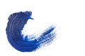 Blue paint artistic dry brush stroke. Watercolor acrylic hand painted backdrop for print, web design and banners Royalty Free Stock Photo