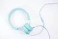 Blue earphone Royalty Free Stock Photo