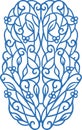 Blue stylish ornamental element