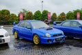 Blue Subaru Impreza WRX STI bugeye in JDM Fest 2023 parking lot Royalty Free Stock Photo