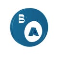 Blue Subsets, mathematics, a is subset of b icon isolated on transparent background.