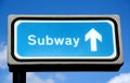 Blue subway sign