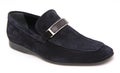 Blue suede man shoe Royalty Free Stock Photo