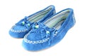 Blue suede shoes Royalty Free Stock Photo
