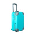 Blue suitcase. Side view. Isolated on a white background. Trips. Design Royalty Free Stock Photo