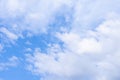 Blue summer sky with a lot of white fluffy cirrus clouds. Natural background made of cloudscape Royalty Free Stock Photo