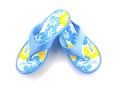 Blue summer slippers