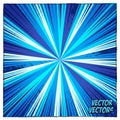 Comic background. Blue Sunburst pattern. Sun rays abstract backdrop. Vector illustration Royalty Free Stock Photo