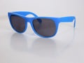 Blue Wayfarer Sunglasses Isolated Against a White Background