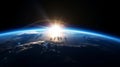 blue sunrise, view of earth from space Royalty Free Stock Photo