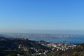 Large panoramic view  of  Beirut big city in front of mediterranean sea, in Lebanon Royalty Free Stock Photo