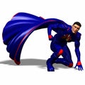Blue super hero #5 Royalty Free Stock Photo