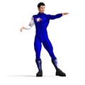 Blue Super Hero Royalty Free Stock Photo