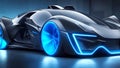 A blue the supercar on the front Ai Generated