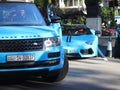 Blue Supercars Lamborghini + Range Rover