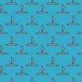 Blue surface with an ornament of sailboats, yachts. Vector seamless pattern. Background illustration, decorative design for fabric Royalty Free Stock Photo