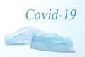 Blue surgical mask, concept corona virus or covid-19, sars-cov-2