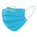 Blue surgical mask or medical mask on white. Virus protection mask for people. Virus protection concept vector graphic