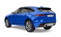 Blue SUV Car Isolated Royalty Free Stock Photo
