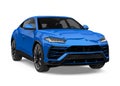 Blue SUV Car Isolated Royalty Free Stock Photo