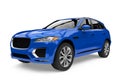Blue SUV Car Isolated Royalty Free Stock Photo
