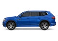 Blue SUV Car Isolated Royalty Free Stock Photo
