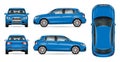 Blue SUV car mock up Royalty Free Stock Photo