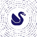 Blue Swan bird icon isolated on white background. Animal symbol. Abstract circle random dots. Vector Royalty Free Stock Photo