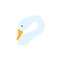 Blue swan head with orange beak vector