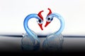 The blue swans on white background. Royalty Free Stock Photo