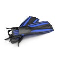 Blue swim fins on white. 3D Illustration Royalty Free Stock Photo