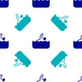 Blue Swimmer athlete icon isolated seamless pattern on white background. Vector Royalty Free Stock Photo