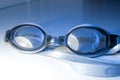 Blue swimming glasses Royalty Free Stock Photo