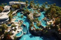 blue swimming pool ariel view,holidays concept