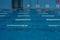 Blue swimming pool with lanes. Royalty Free Stock Photo